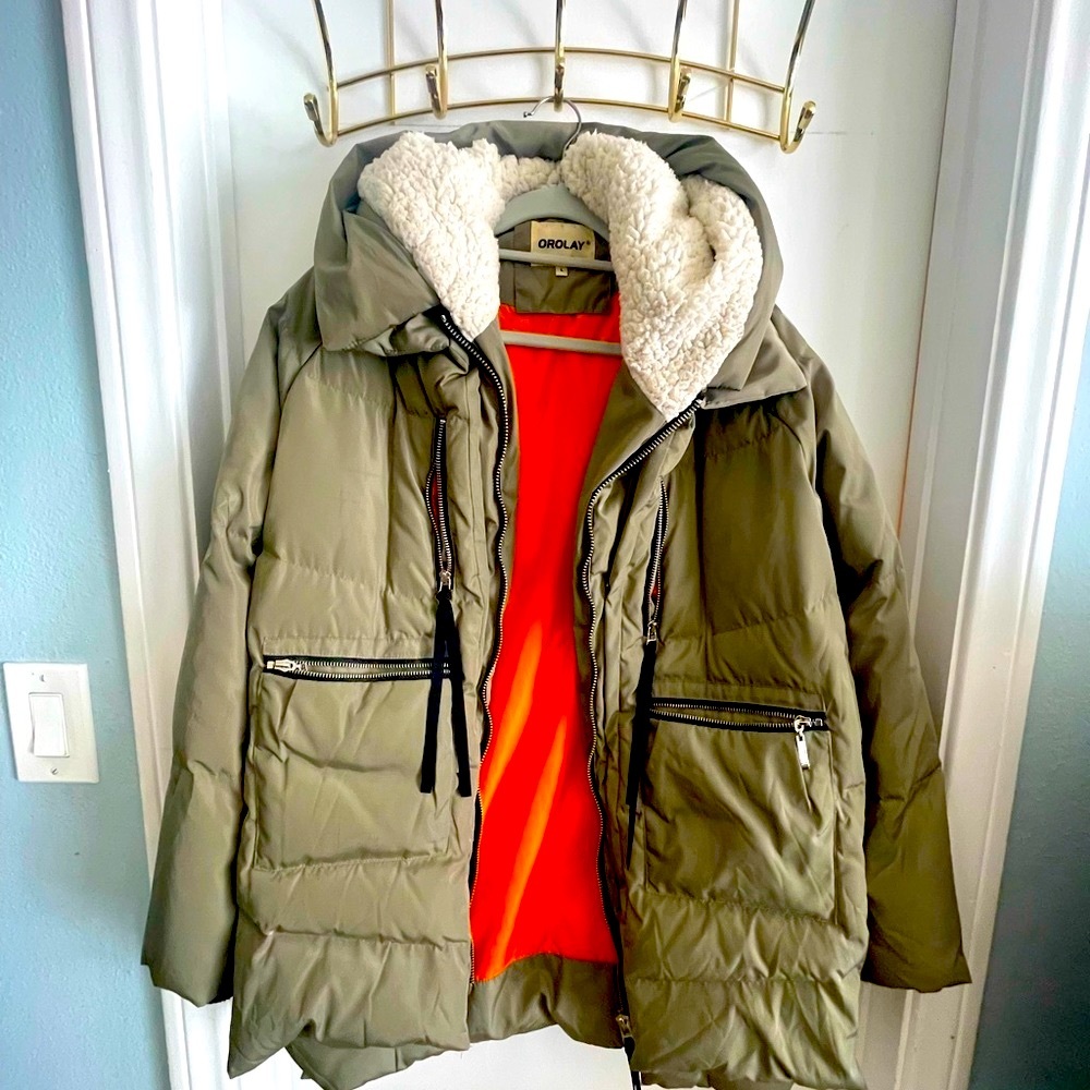 092 Universe® Women's Thickened Down Jacket - Olive - size Large - Picture 3 of 8